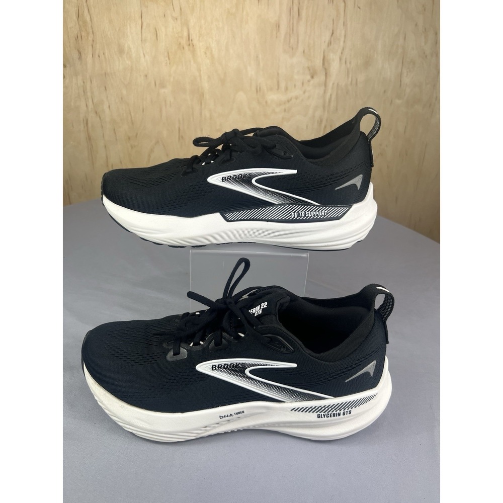 Brooks Glycerin 22 Women's Size 10.5 Black White Running Shoes 1204351B090